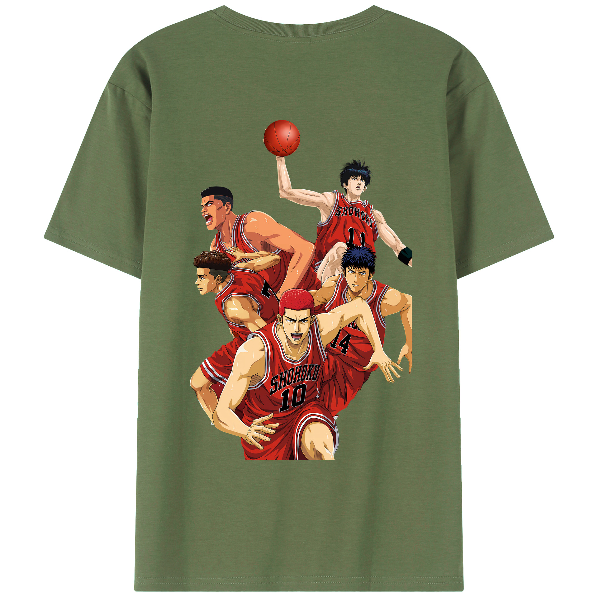 （画像用） SLAM DUNK／スラムダンク 綿100％ メンズ半袖Tシャツ（バックプリント） 通気性